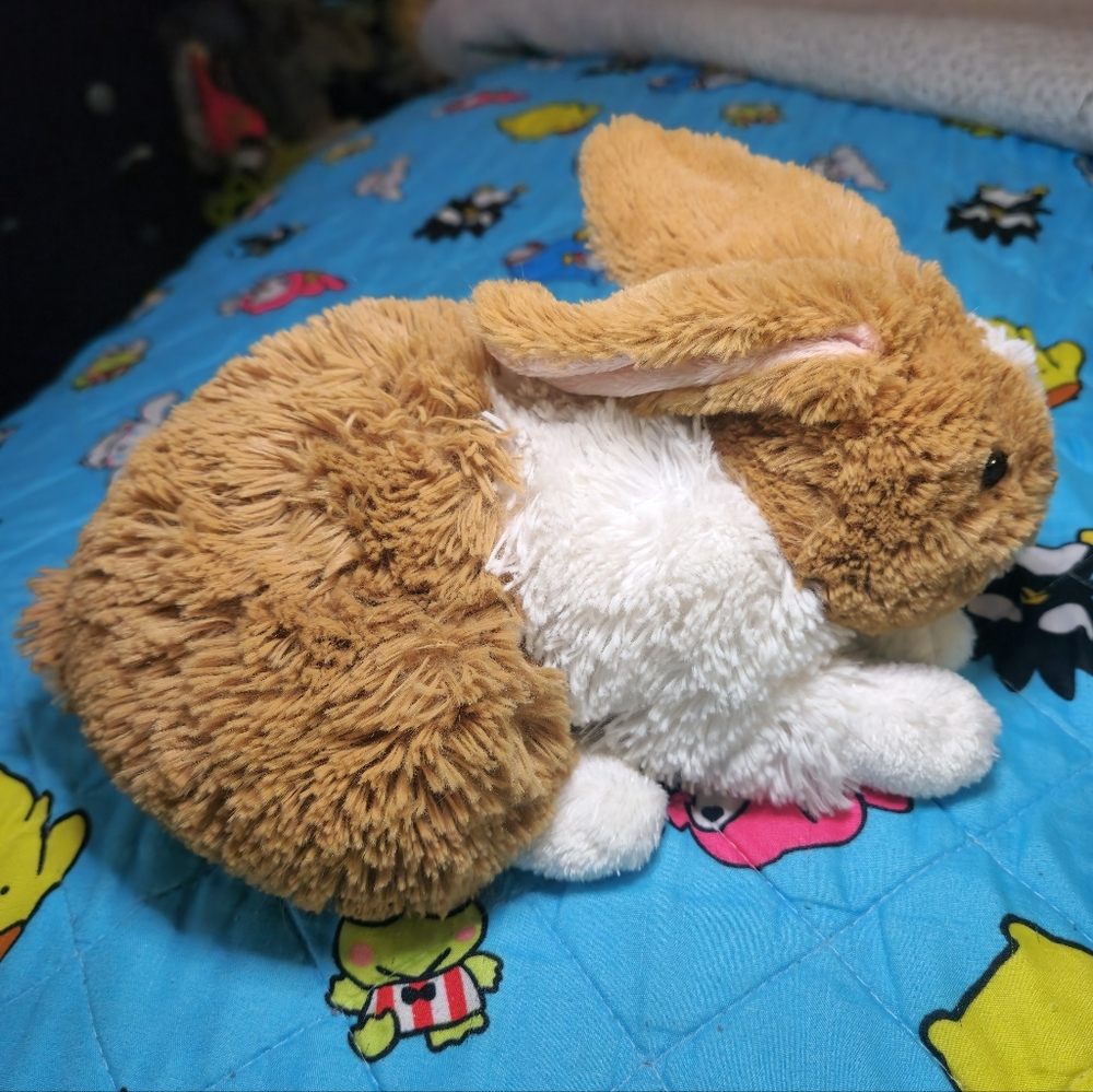 Large Ty Plush Bunny in Brown and White - Picture 3 of 5